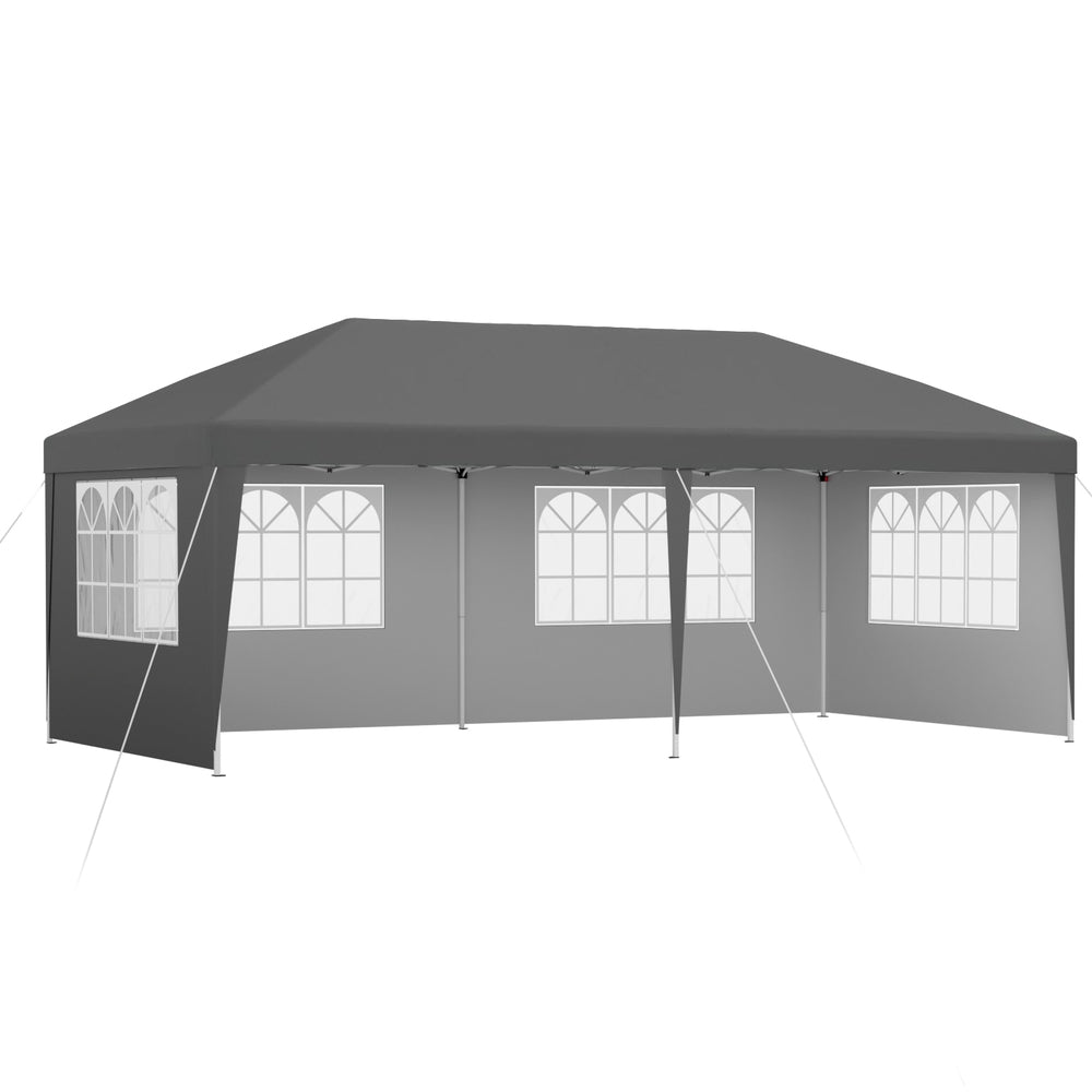 Instahut Gazebo | 3x6m | Pop Up Marquee Tent | Wedding Party Outdoor Canopy | Grey