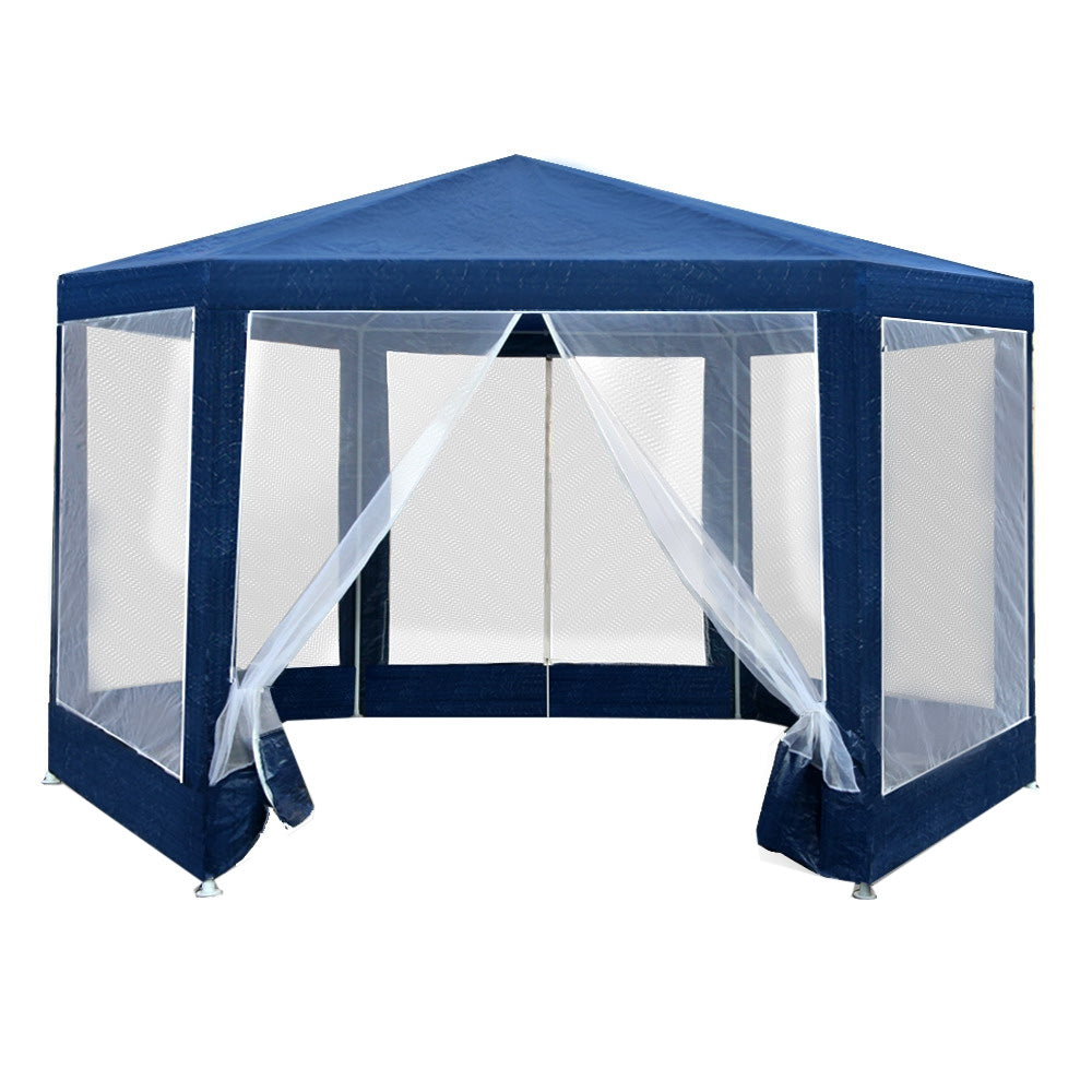 Gazebo | 2x2m | Marquee Wedding Party Tent | Outdoor Camping | Mesh Wall | Canopy Shade | Gazebos | Navy