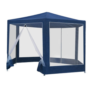 Gazebo | 2x2m | Marquee Wedding Party Tent | Outdoor Camping | Mesh Wall | Canopy Shade | Gazebos | Navy