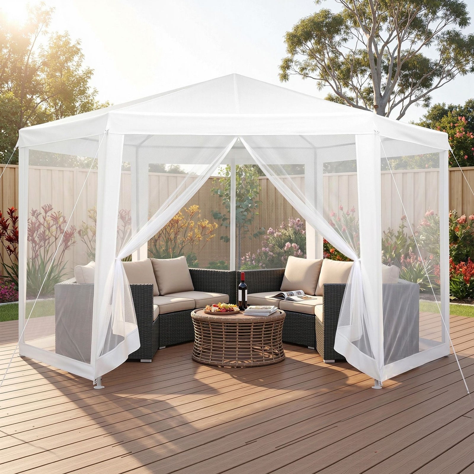 Gazebo | 2 x 2m Marquee Tent with Mesh Wall | Navy