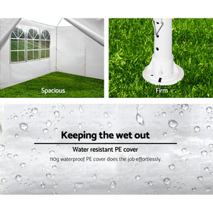 Gazebo | 3x3m | Marquee Wedding Party Tent | Outdoor Camping | Side Wall | Canopy Window Panel | White