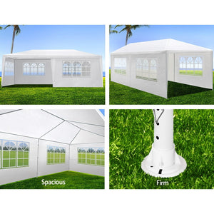 Gazebo | 3x6m | Marquee | Wedding Party Tent | Outdoor Camping | Side Wall Canopy | 4 Panel | White