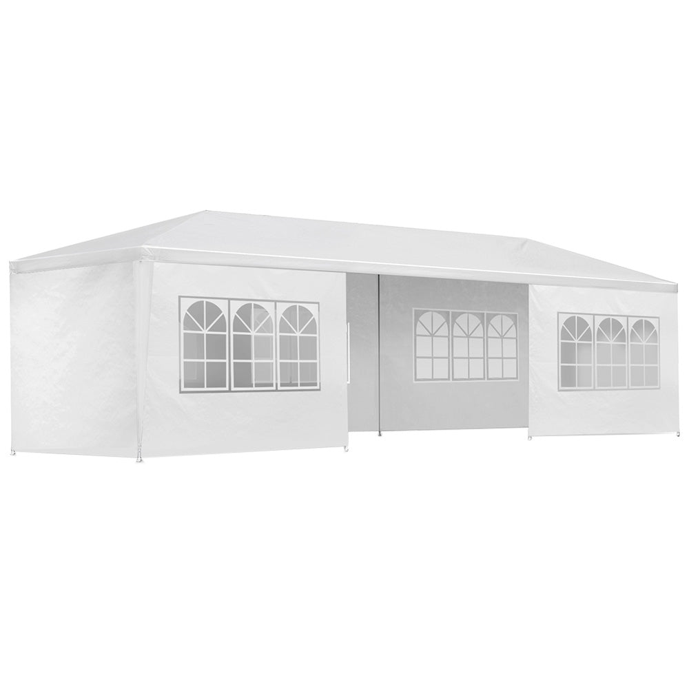 Gazebo | 3x9m | Marquee | Wedding Party Tent | Outdoor Camping | Side Wall Canopy | 8 Panel | White