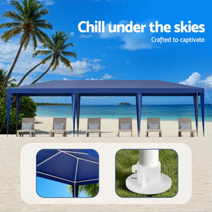 Instahut Gazebo | 3x9m | Wedding Party Marquee Tent | Outdoor Shade | Blue