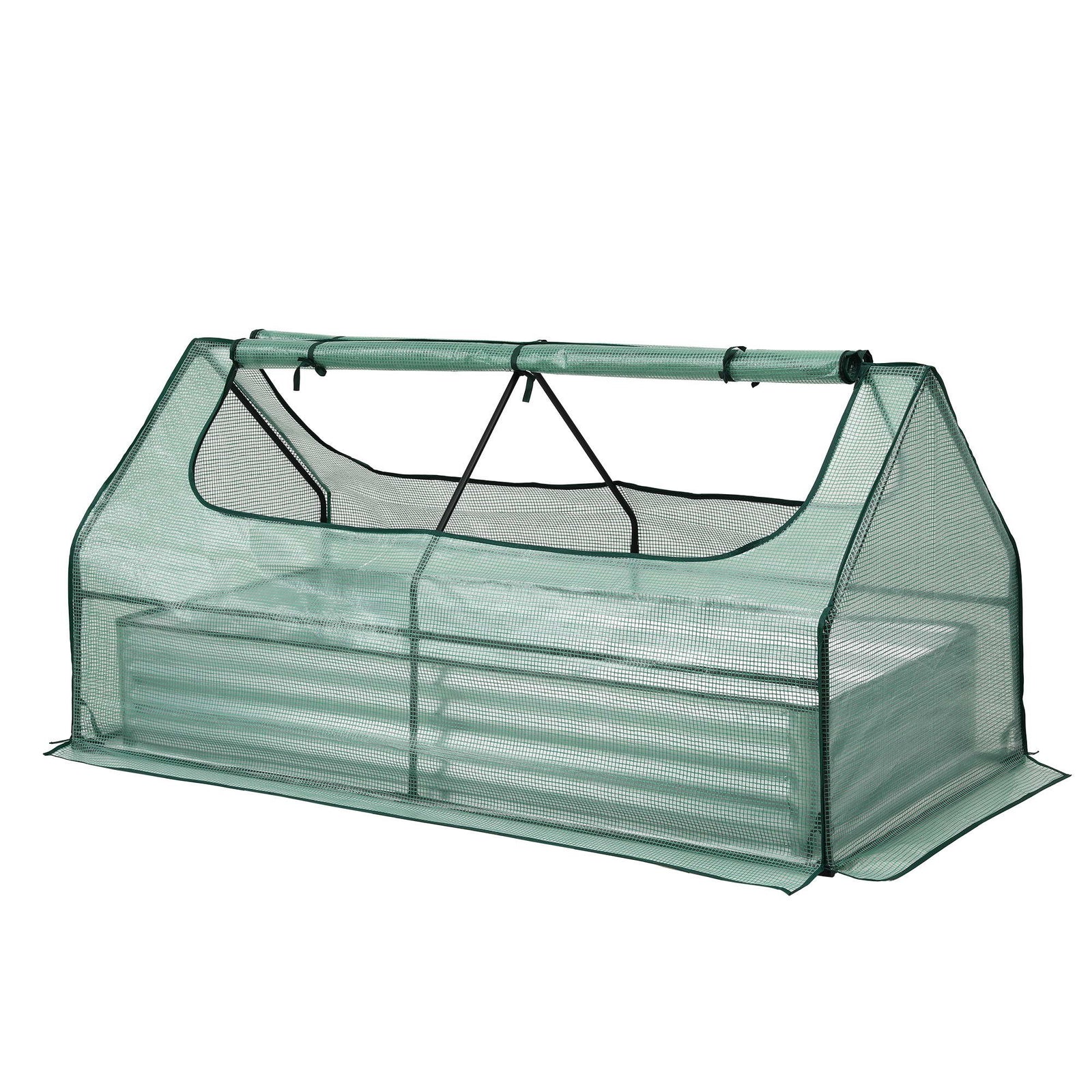 Raised Garden Bed with Greenhouse | 3-In-1 Galvanised Planter Box Kit