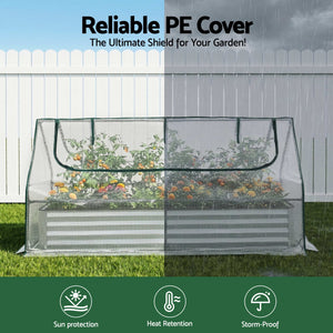 Green Fingers 3 in 1 Raised Garden Bed with Greenhouse Galvanised Planter Box Kit