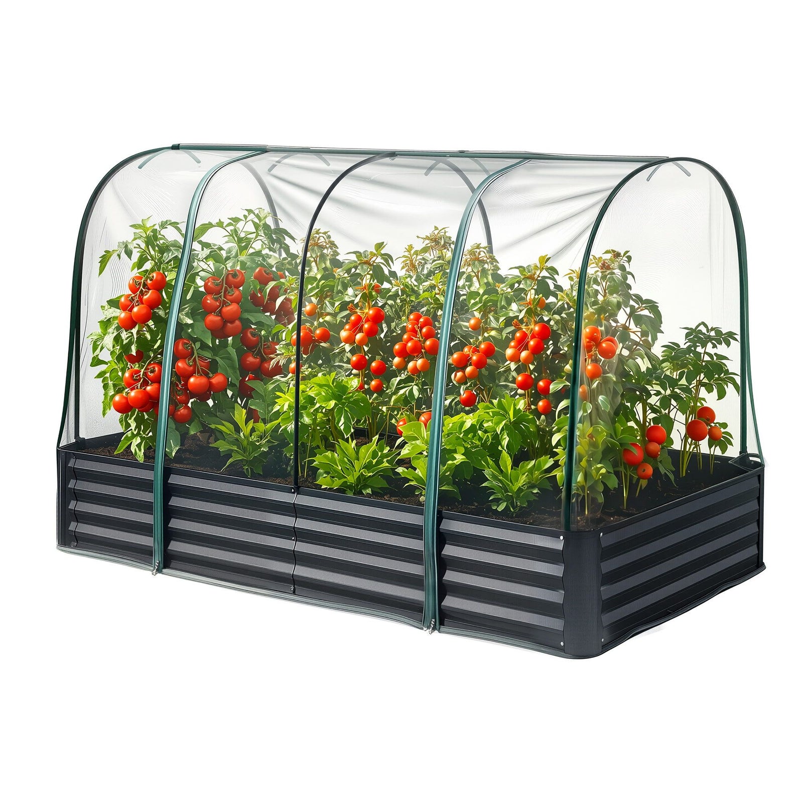 Raised Garden Bed with Mesh Netting | Bird Proof Galvanised Planter | 180 x 90 x 120cm
