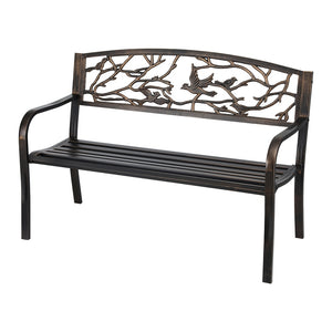 Outdoor Bench Seat | 3 Seater | Steel | Park Style | Bronze