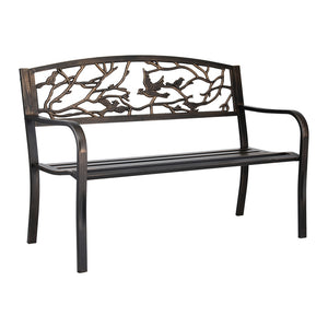Outdoor Bench Seat | 3 Seater | Steel | Park Style | Bronze