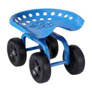 Swivel Garden Scooter Seat | Rolling Cart | Adjustable Height | 150kg Capacity (Version 2)
