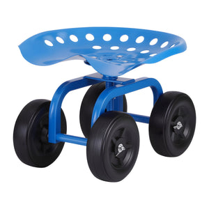 Swivel Garden Scooter Seat | Rolling Cart | Adjustable Height | 150kg Capacity (Version 2)