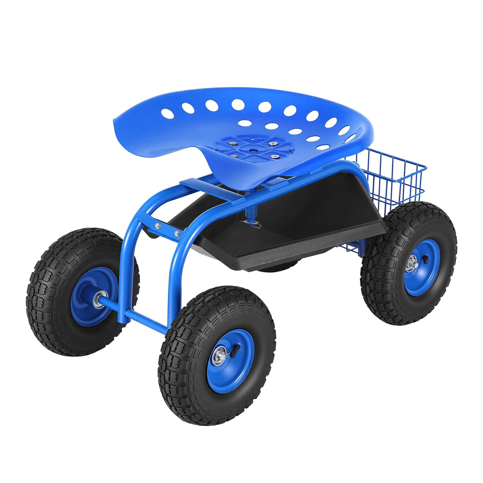 Garden Seat with Wheels | 360° Swivel Rolling Stool | 150kg Capacity