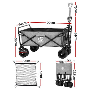 Garden Cart | With Cargo Net | Grey