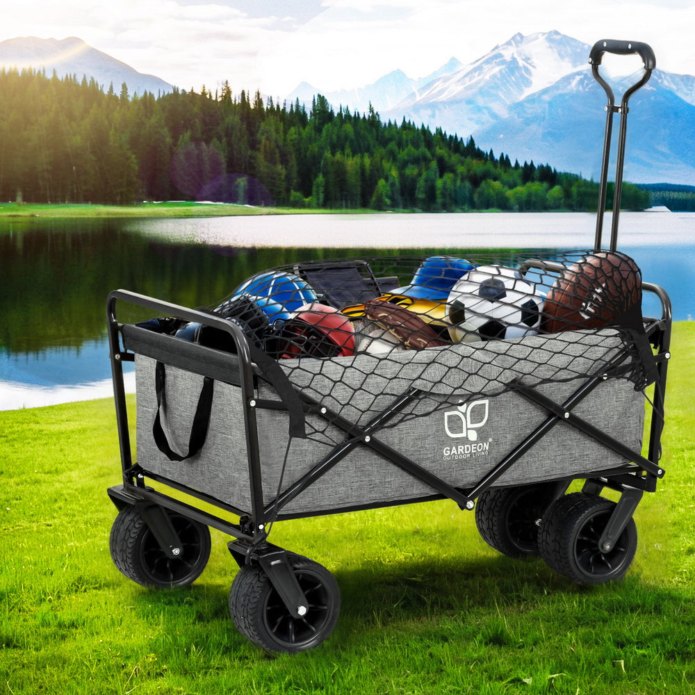 Garden Cart | With Cargo Net | Grey
