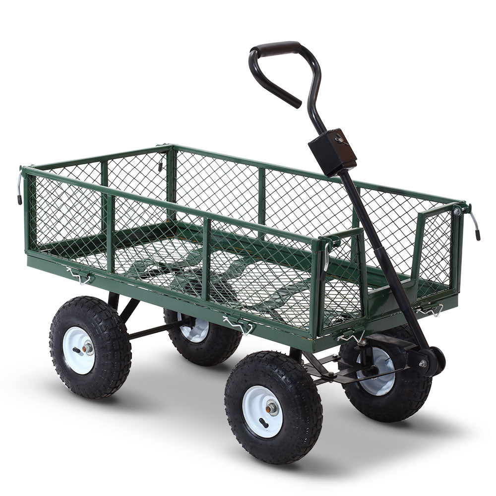 Mesh Garden Steel Cart | Green