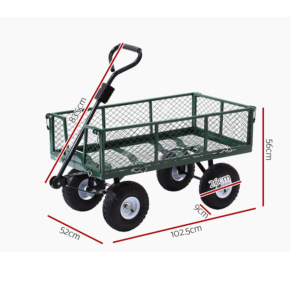 Mesh Garden Steel Cart | Green