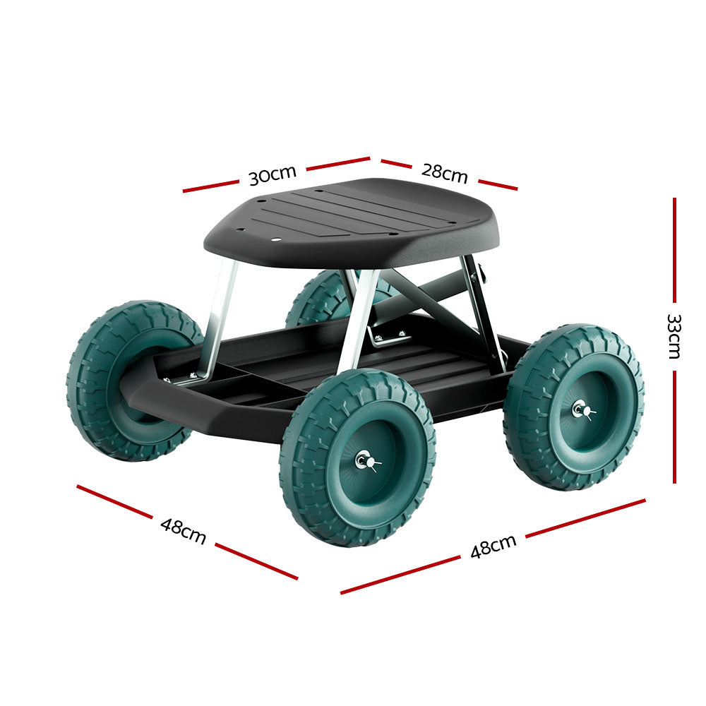 Gardeon Garden Cart | Rolling Stool with Wheels | Gardening Helper Seat | Farm Yard