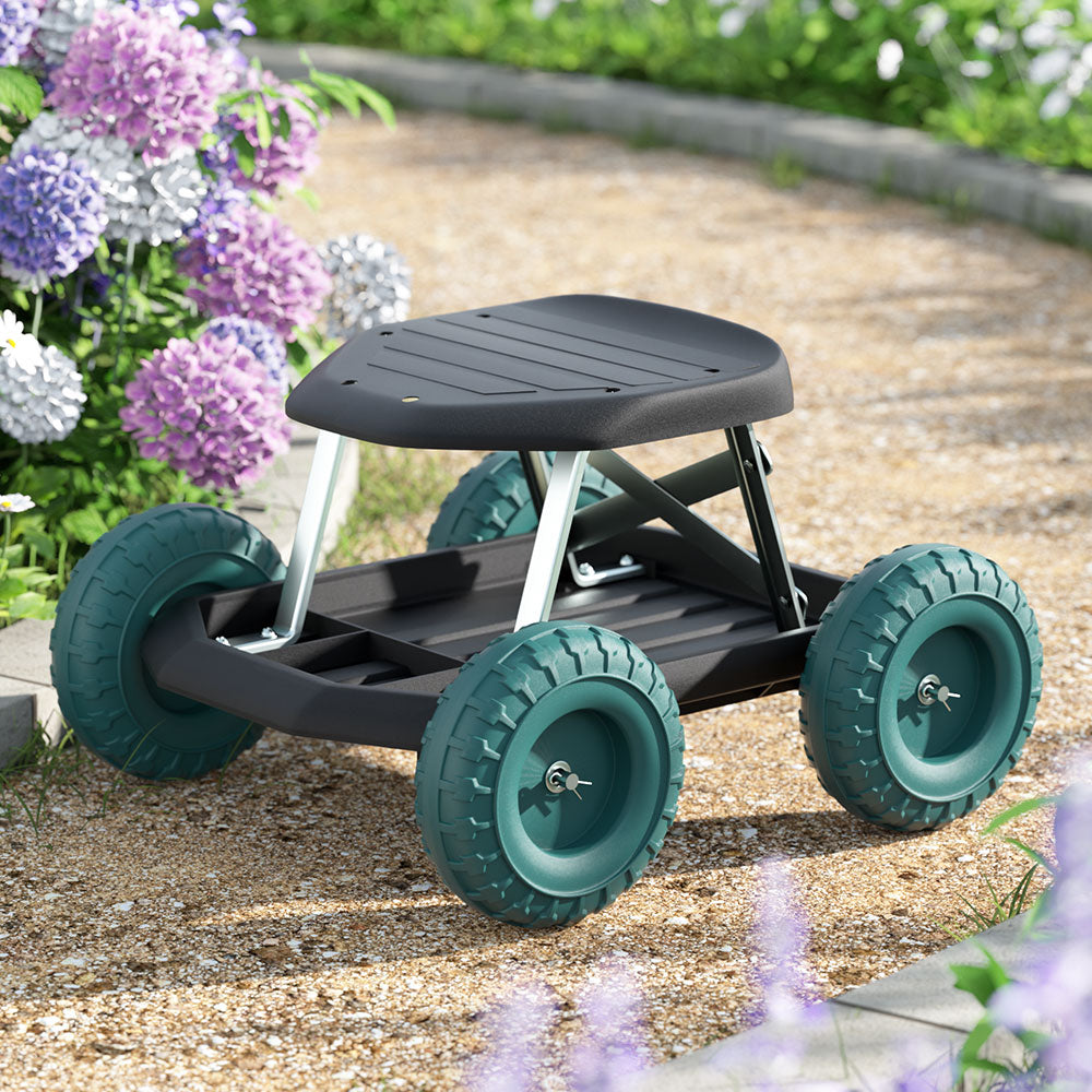 Gardeon Garden Cart | Rolling Stool with Wheels | Gardening Helper Seat | Farm Yard