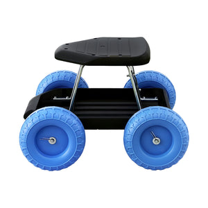 Rolling Garden Seat | 200kg Capacity | Tool Tray Storage | Blue/Black