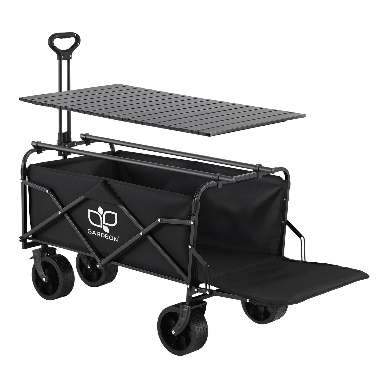 Folding Camping Wagon | 150L Heavy Duty Utility Cart with Tailgate Table