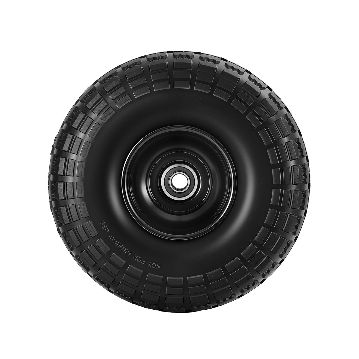 Solid Rubber Tyre & Wheel Set 2pc | 4.10/3.50-4 | 26cm | Flat Free | 5/8" Bore | Double Sealed Bearings (Set 2)