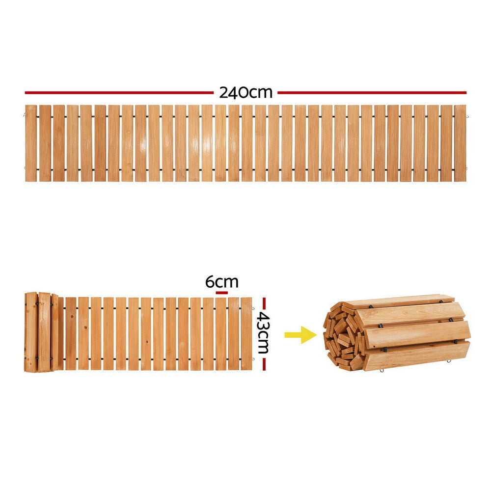 Wooden Garden Pathway | 8ft Roll-Out Walkway | Straight | Brown