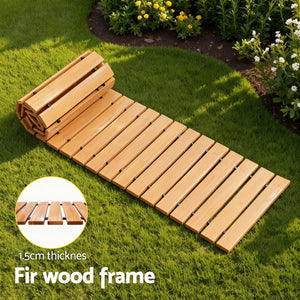 Wooden Garden Pathway | 8ft Roll-Out Walkway | Straight | Brown