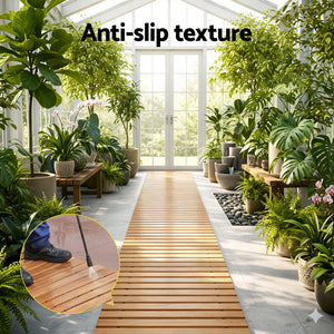Wooden Garden Pathway | 8ft Roll-Out Walkway | Straight | Brown