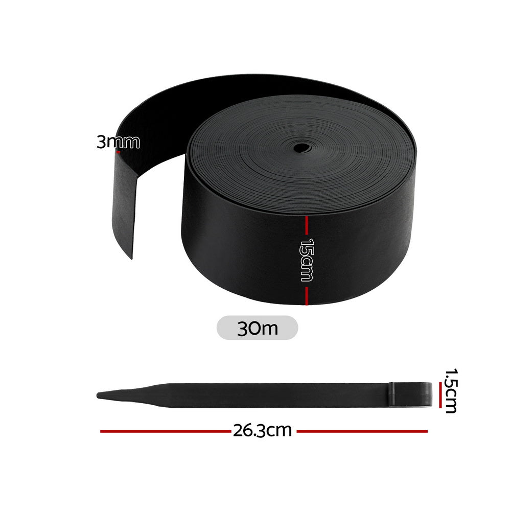 Greenfingers Garden Edging | 15CM x 10M | Border Support | Landscape Edge | Black