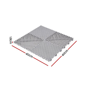 Giantz 20PCS Garage Floor Tiles Interlocking Drainage Non-Slip Tiles Heavy Duty for Workshop Grey