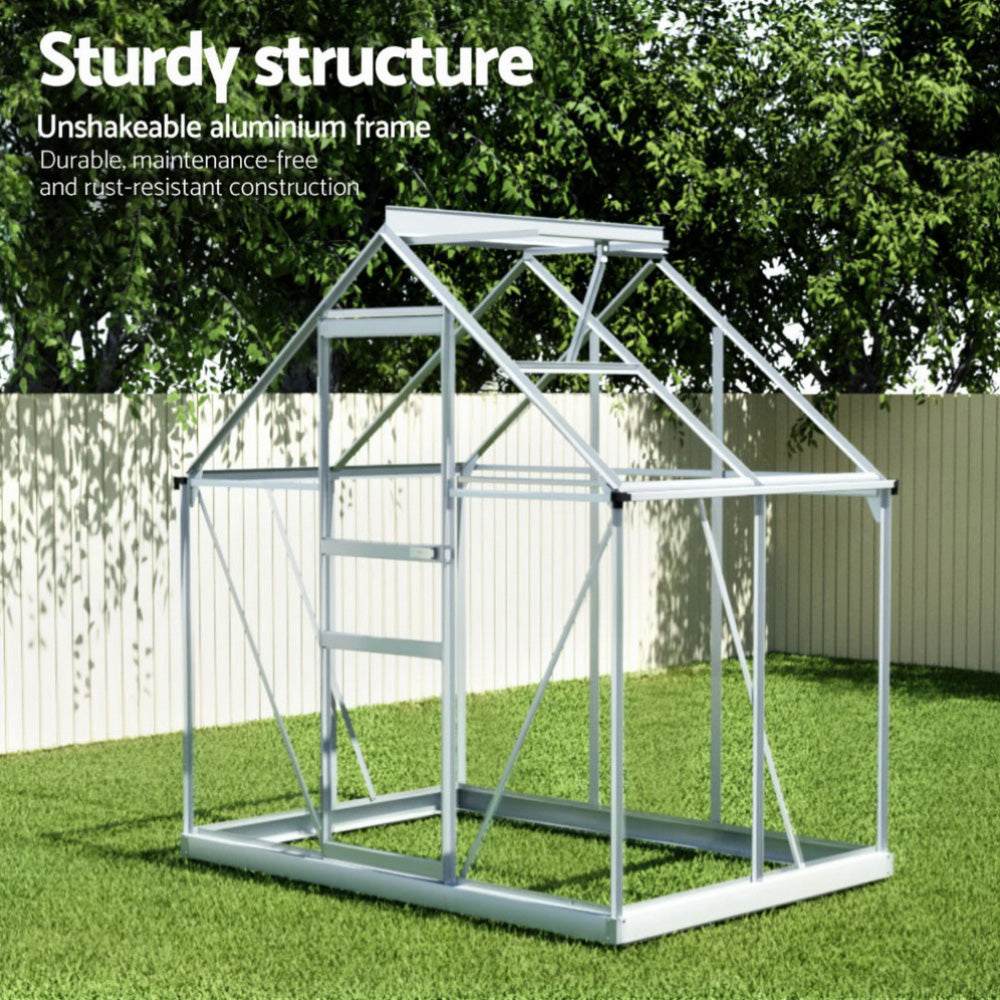Green Fingers Greenhouse | Aluminium Polycarbonate | Premium Garden Storage Shed | 1.3Mx1.9Mx2.0M