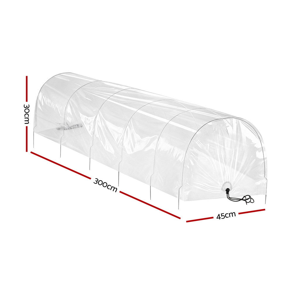 Mini Greenhouse Tunnel | 300x45x30cm | Clear PVC | Steel Frame | Portable