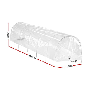 Mini Greenhouse Tunnel | 300x45x30cm | Clear PVC | Steel Frame | Portable