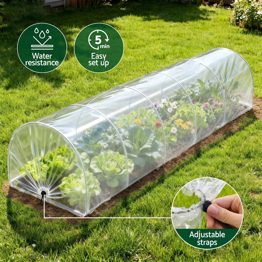 Mini Greenhouse Tunnel | 300x45x30cm | Clear PVC | Steel Frame | Portable