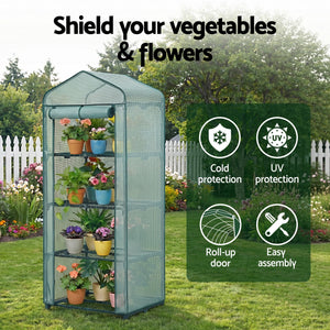 Mini Greenhouse 4 Tier | 1.6x0.7x0.5m | Garden Plant Shelter