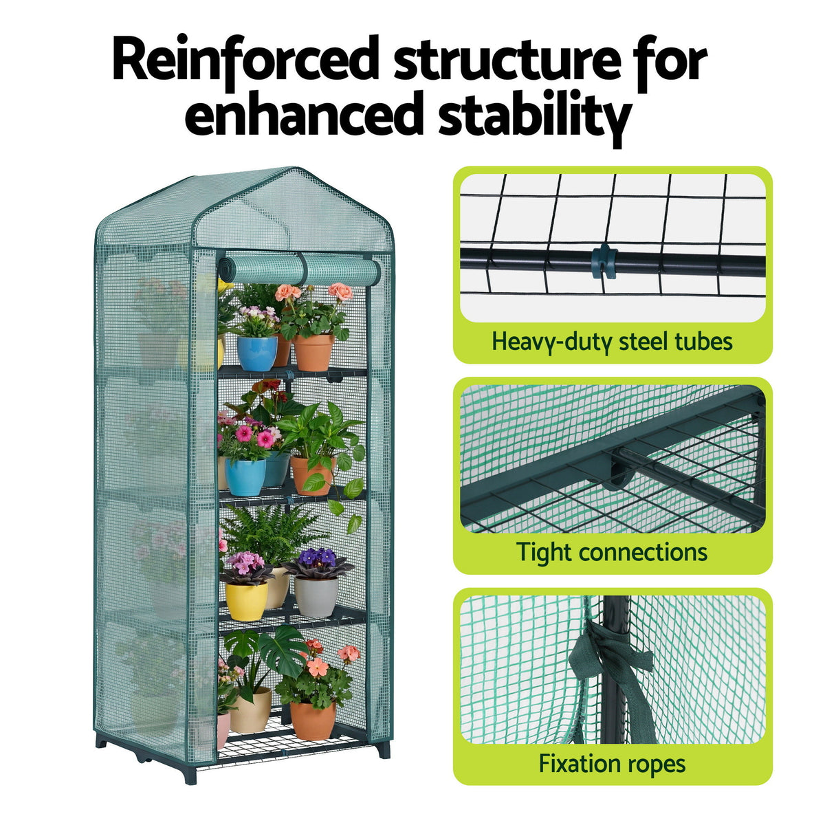 Mini Greenhouse 4 Tier | 1.6x0.7x0.5m | Garden Plant Shelter