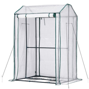 Green Fingers Mini Greenhouse | PE Cover | Green House | Roll-Up Zippered Door | 1.0x0.8x1.5m