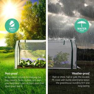 Green Fingers | Mini Greenhouse | PE Cover | Green House | Roll-Up Zippered Door | 1.2x0.5x0.6m