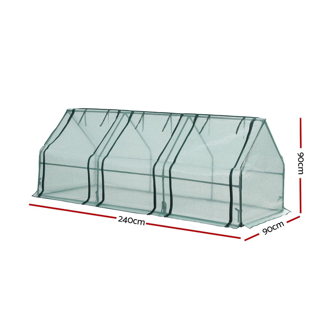 Mini Greenhouse | 240x90x90cm | Steel Frame | PE Cover | Outdoor Shelter