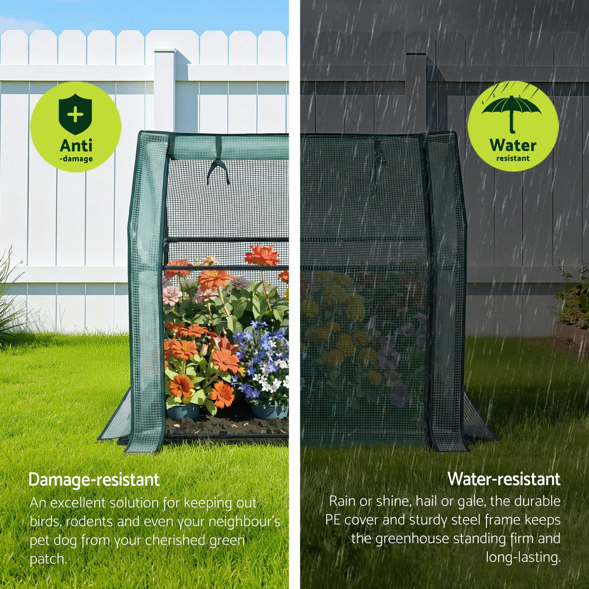 Mini Greenhouse 91x46x84cm | Steel Frame | PE Cover | Outdoor Garden Shelter