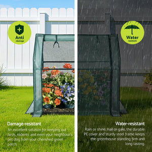 Mini Greenhouse 91x46x84cm | Steel Frame | PE Cover | Outdoor Garden Shelter