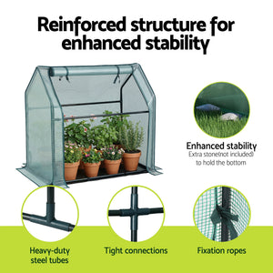 Mini Greenhouse 91x46x84cm | Steel Frame | PE Cover | Outdoor Garden Shelter