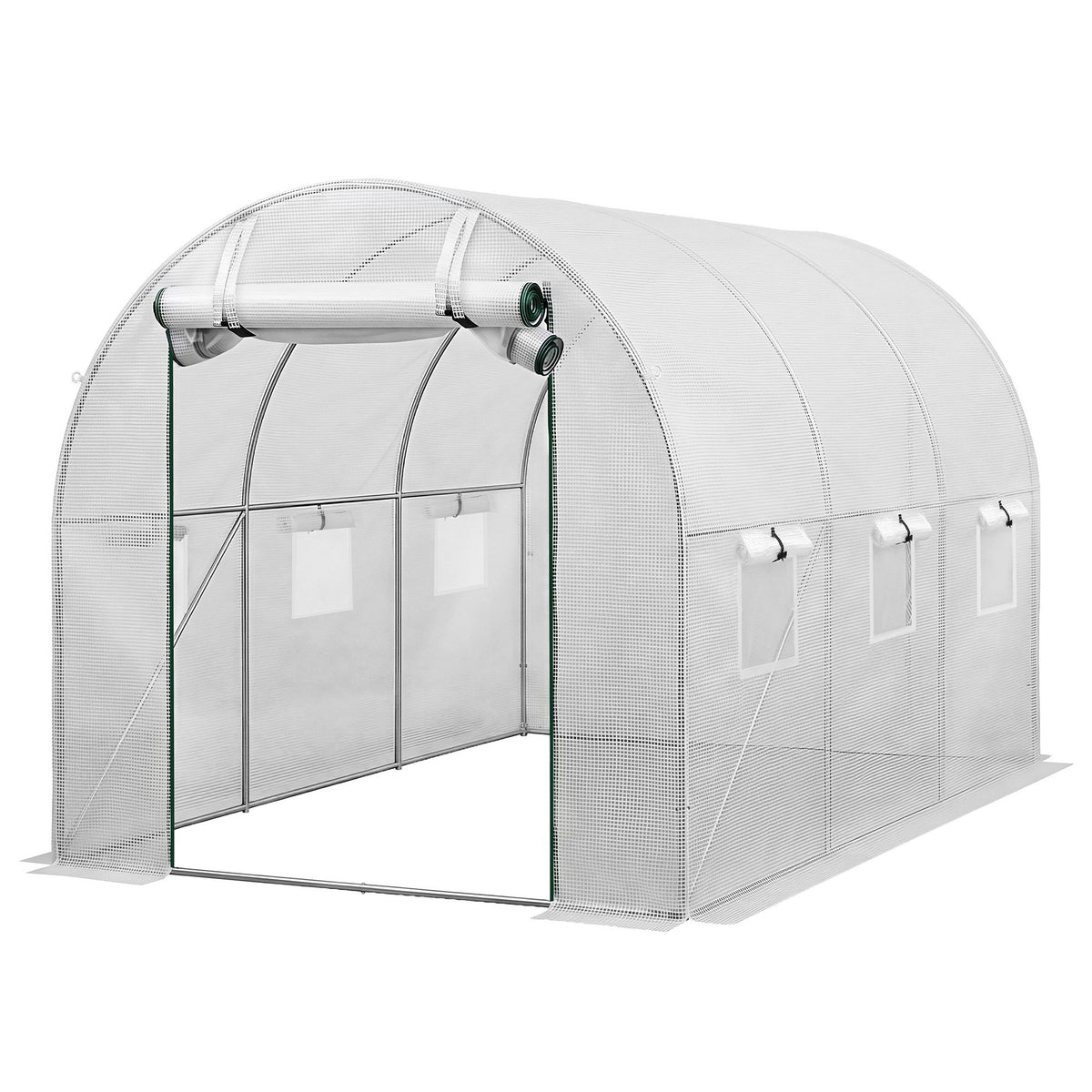 Walk-In Greenhouse 3x2x2m | Outdoor Garden | Steel Frame | White Cover