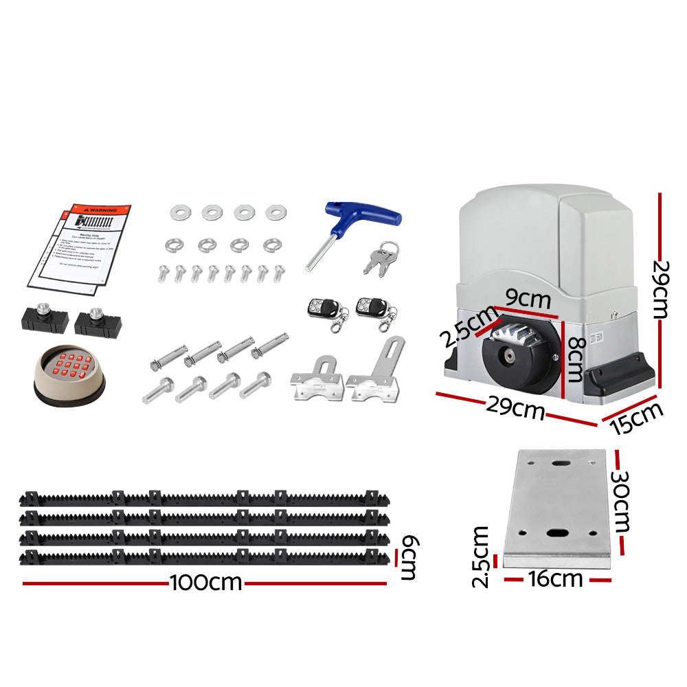 LockMaster Electric Sliding Gate Opener | 1200KG | Keypad | 4M