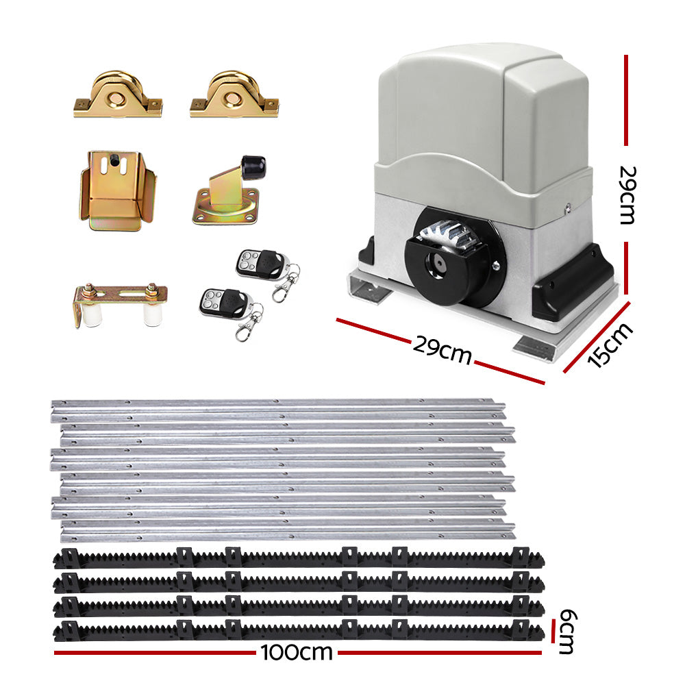 LockMaster Electric Sliding Gate Opener | 1200KG | With Hardware Kit | 4M Rail