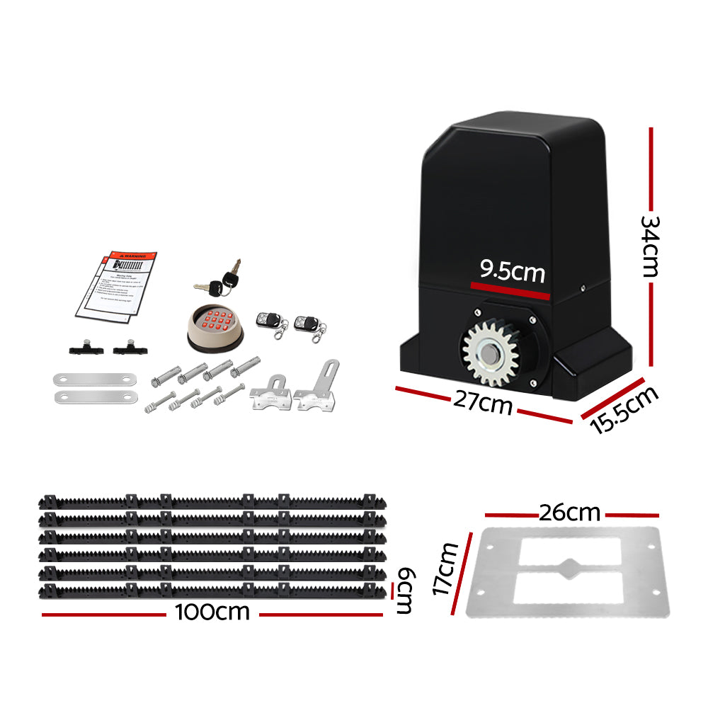 Lockmaster Automatic Sliding Gate Opener Kit | Keypad | 6M | 1000KG