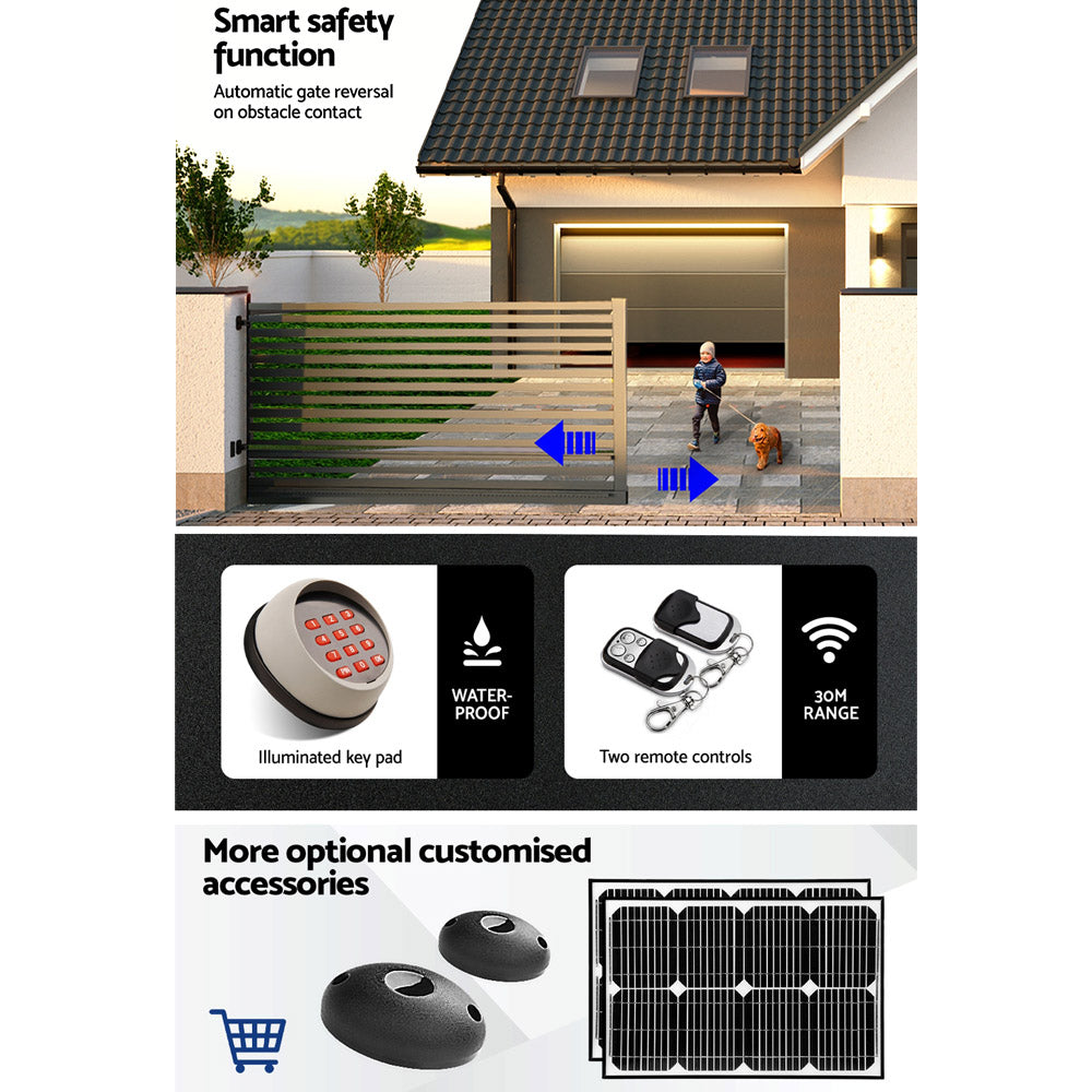 Lockmaster Automatic Sliding Gate Opener Kit | Keypad | 4M | 1200KG