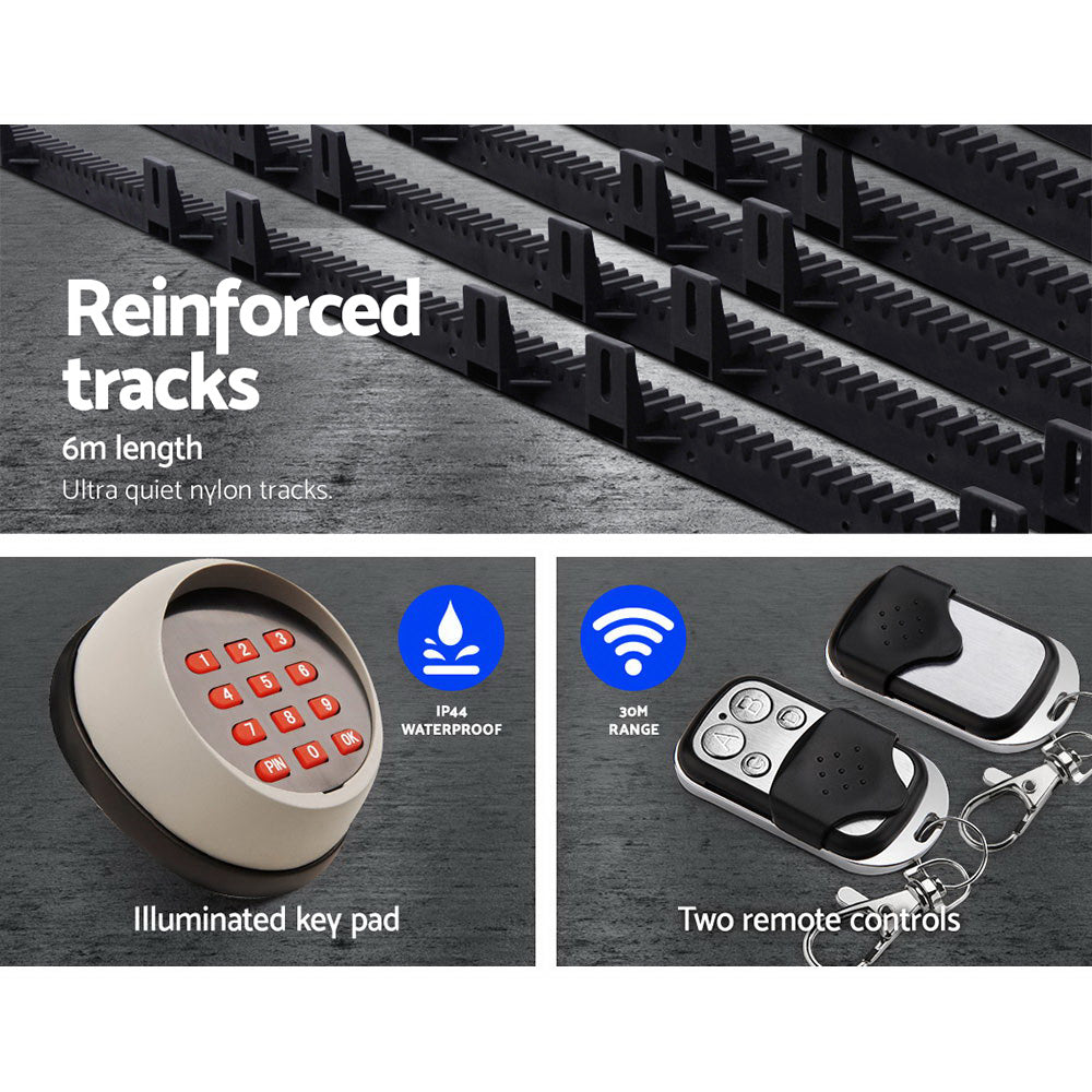 Lockmaster Automatic Sliding Gate Opener Kit | Keypad | 6M | 1200KG