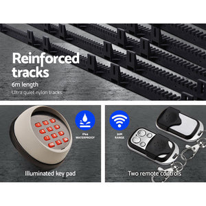 Lockmaster Automatic Sliding Gate Opener Kit | Keypad | 6M | 1200KG