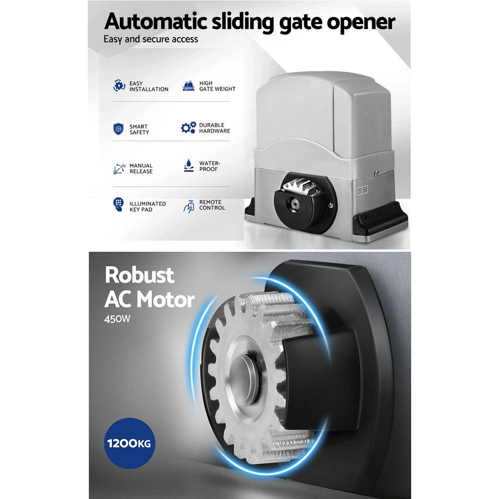 LockMaster Electric Sliding Gate Opener | 1200KG | 4M